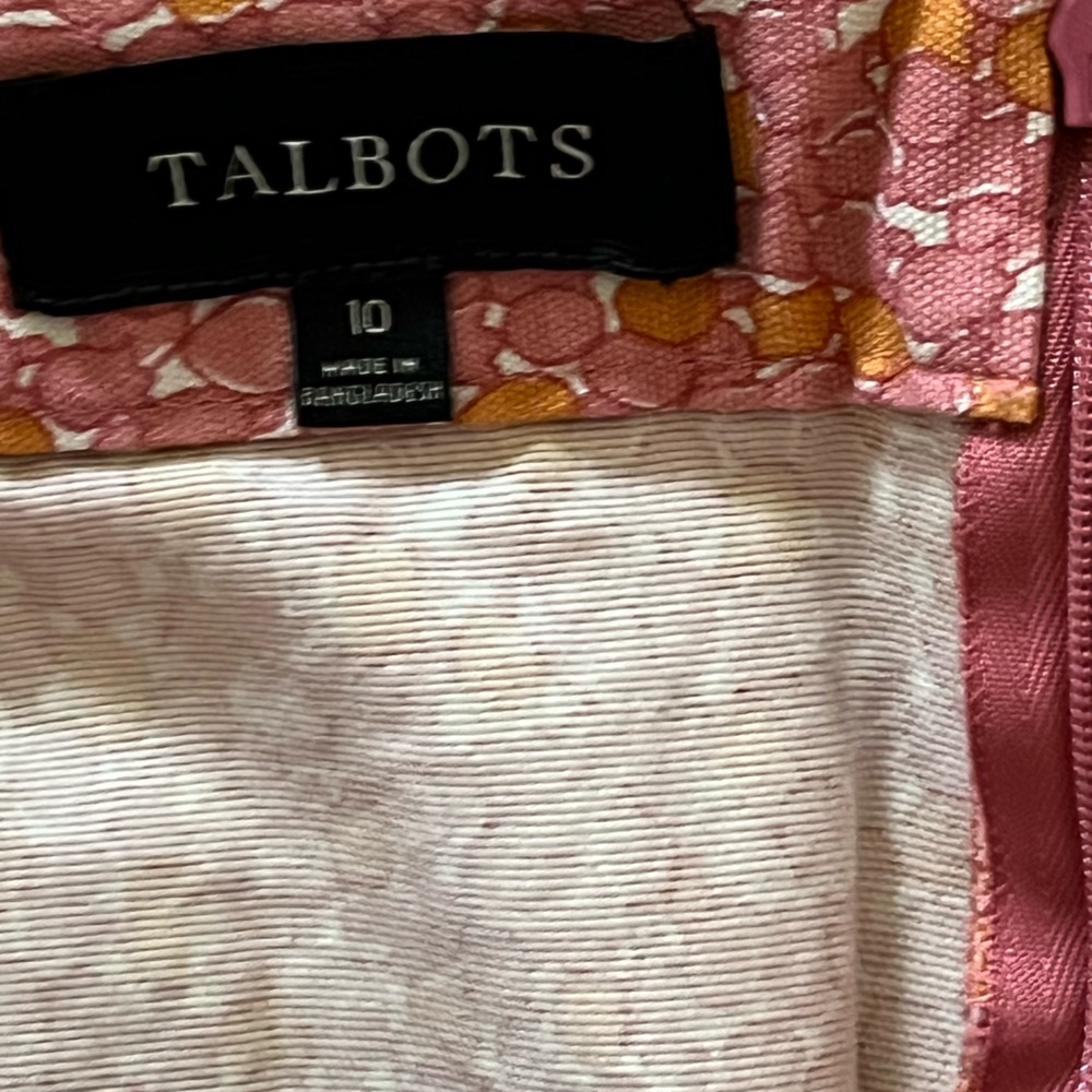 Talbot’s Women’s Size 10 Tulip Print Pink Pencil Skirt - Picture 5 of 8